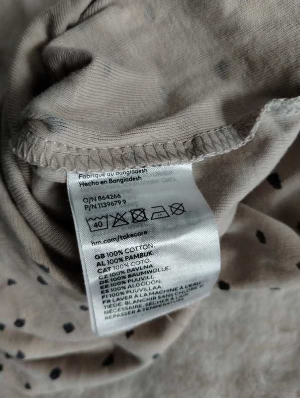 Body H&M cappuccino w czarne kropki r.80 (9-12 m)wzorzyste jasnobeżowy
