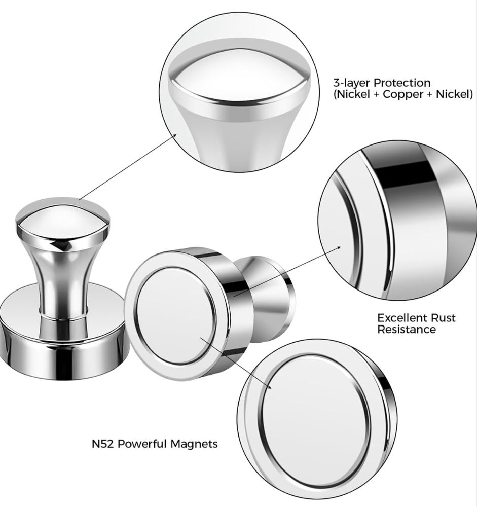 Magnesy stożkowe mocne, 20 × 25 mm, 7 sztuk