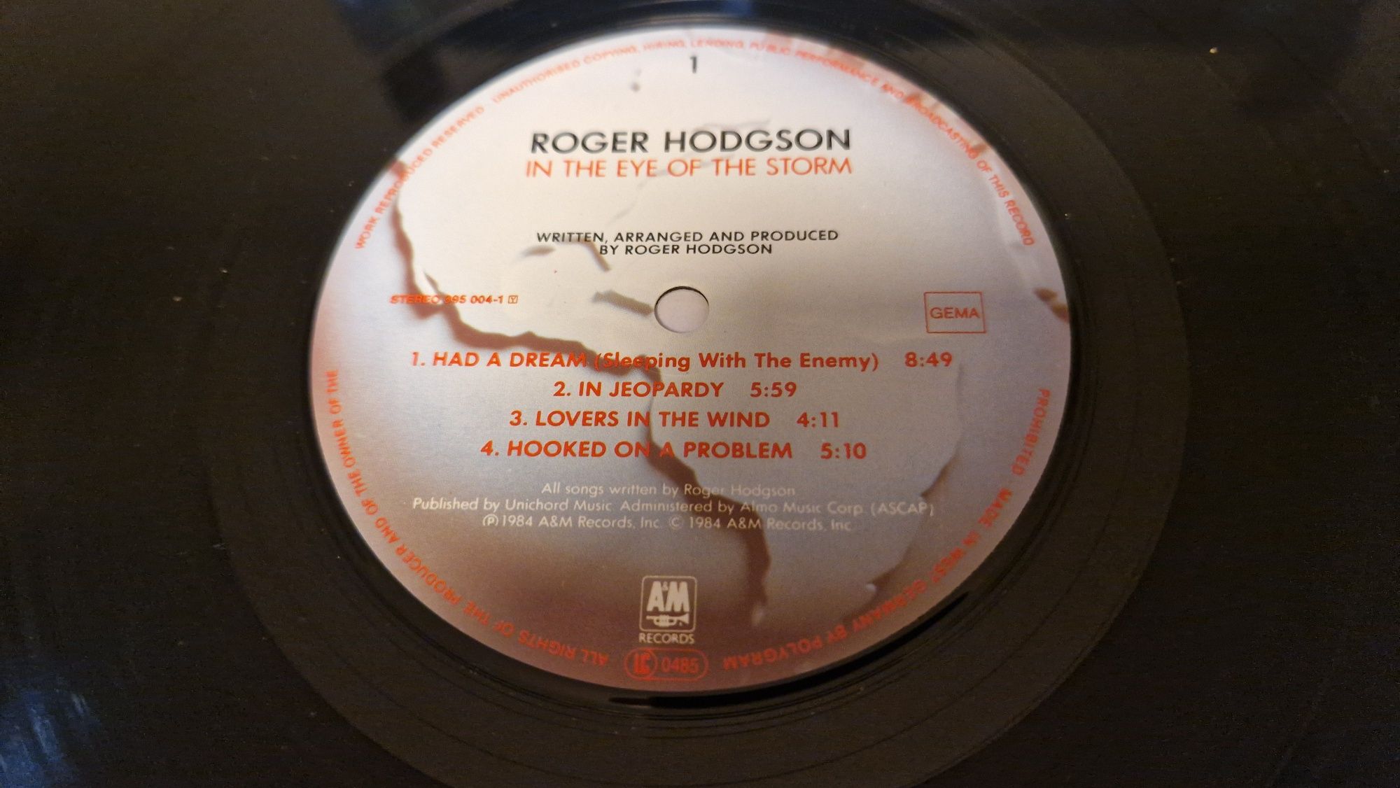 Roger Hodgson Supertramp In the Eye of the Storm Stan EX/EX winyl