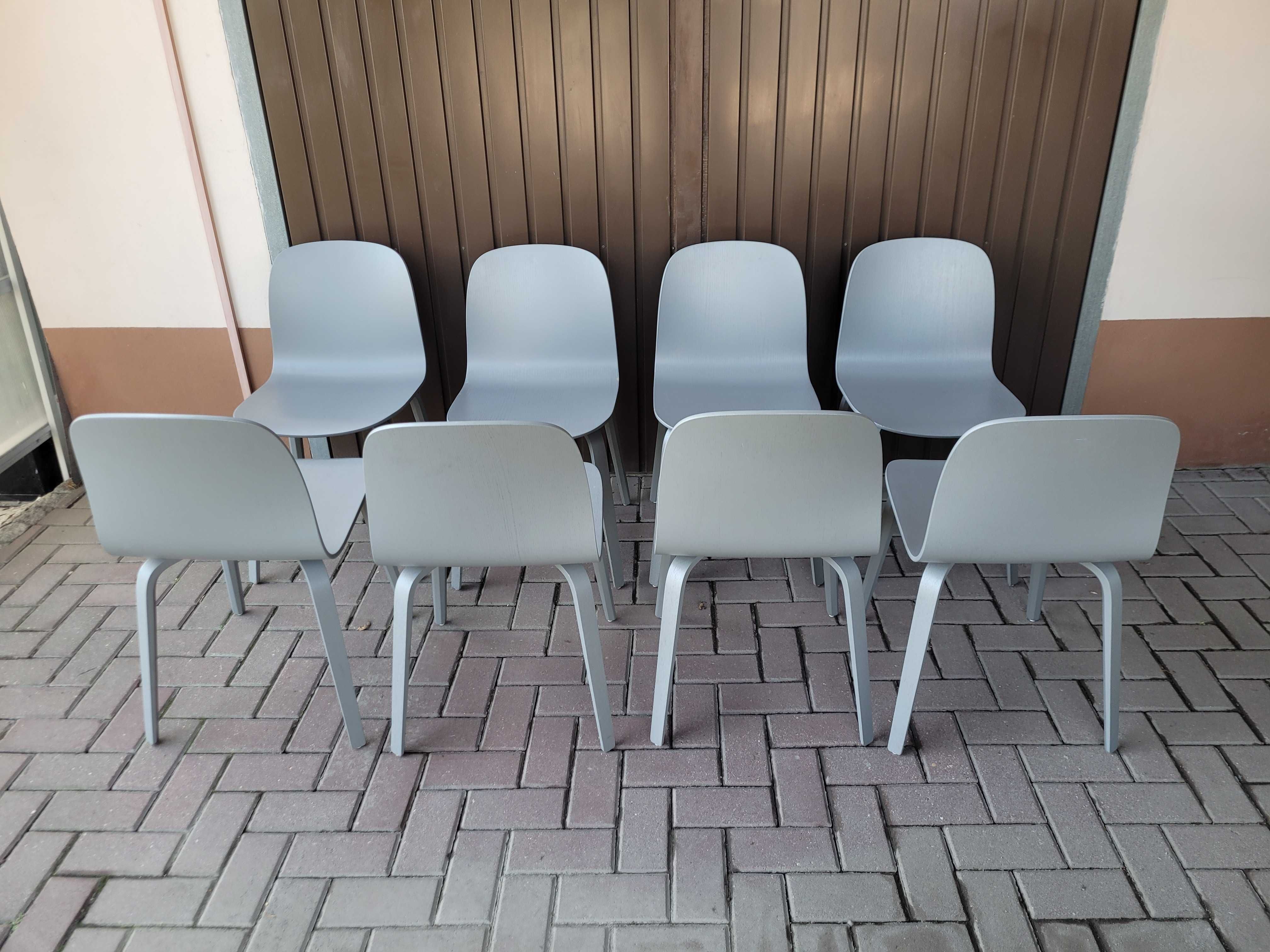 Duńskie Krzesła MUUTO krzesło VISU WOOD Szare Design MIKA TOLVANEN