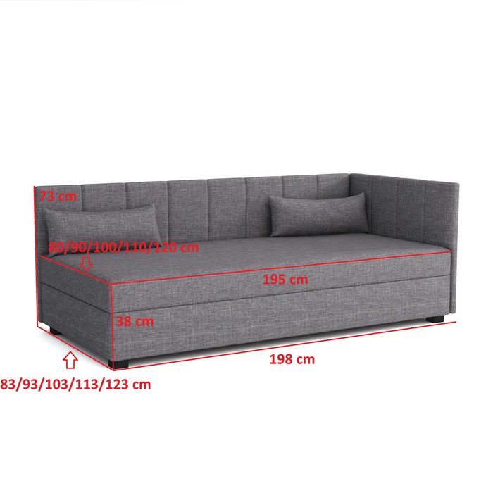 Tapczan z materacem jednoosobowy Łóżko jednoosobowe Wersalka Kanapa