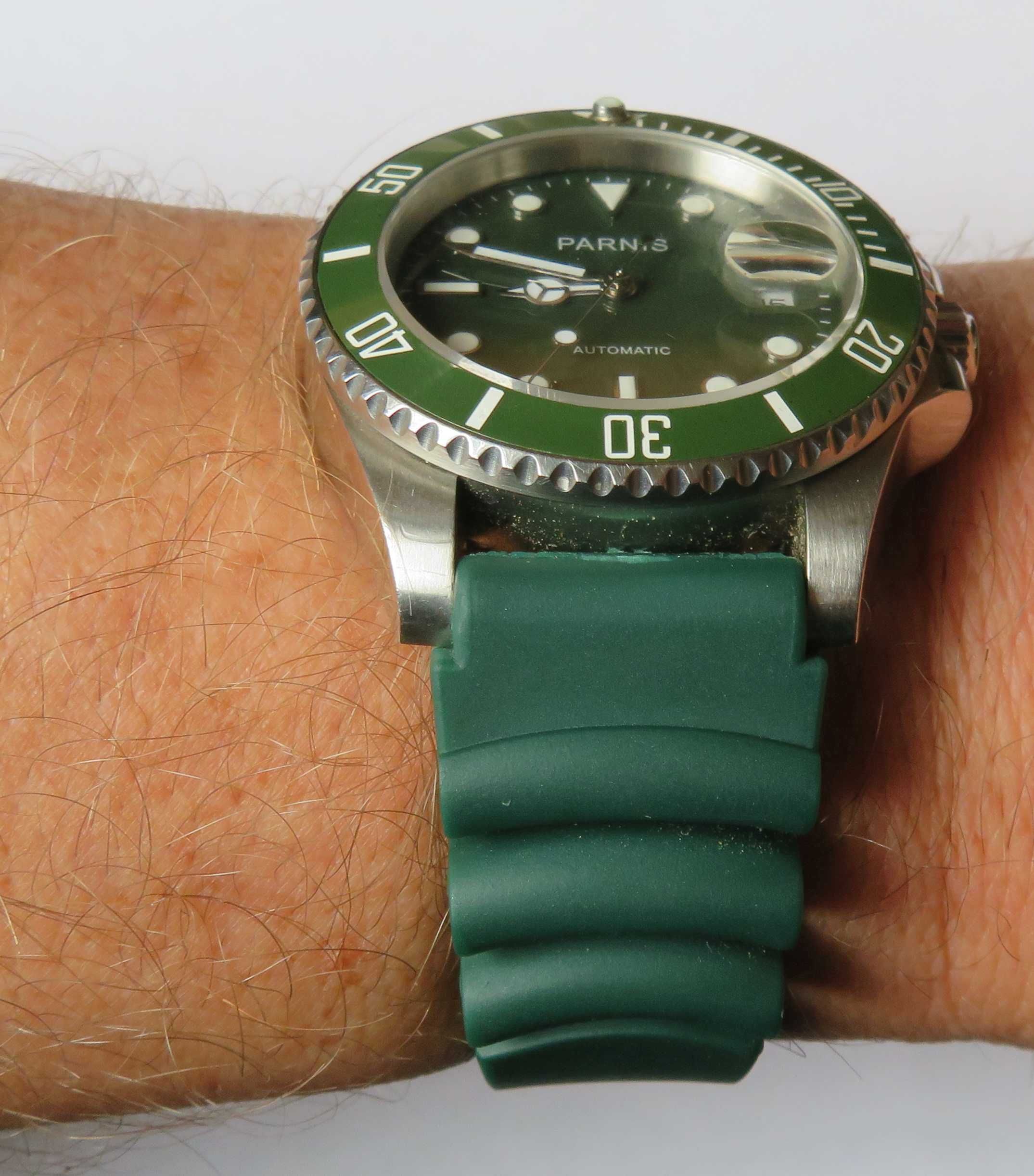 zegarek diver Parnis automat  zielony
