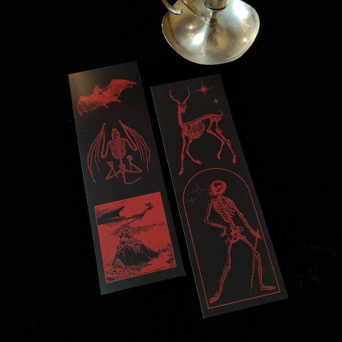 Zakładka do książek nietoperz szkielet dwustronna