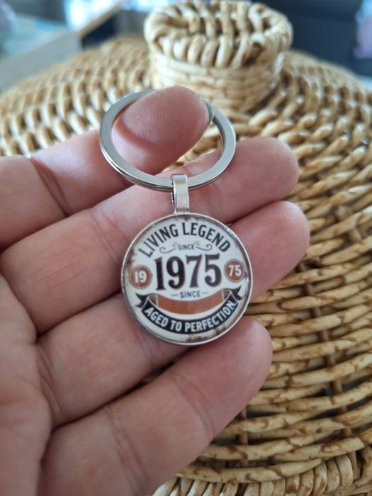 Brelok do kluczy vintage 1975 prezent urodziny mikołajki