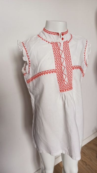 Sg Bluzka 152 zara lniana bluzka koszula 152 len + bawełna