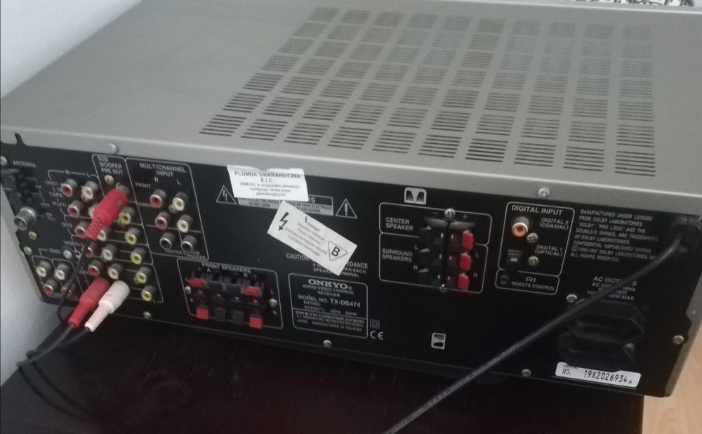 Ampituner Onkyo TX-DS474 do kina 5.1 zestaw głośników