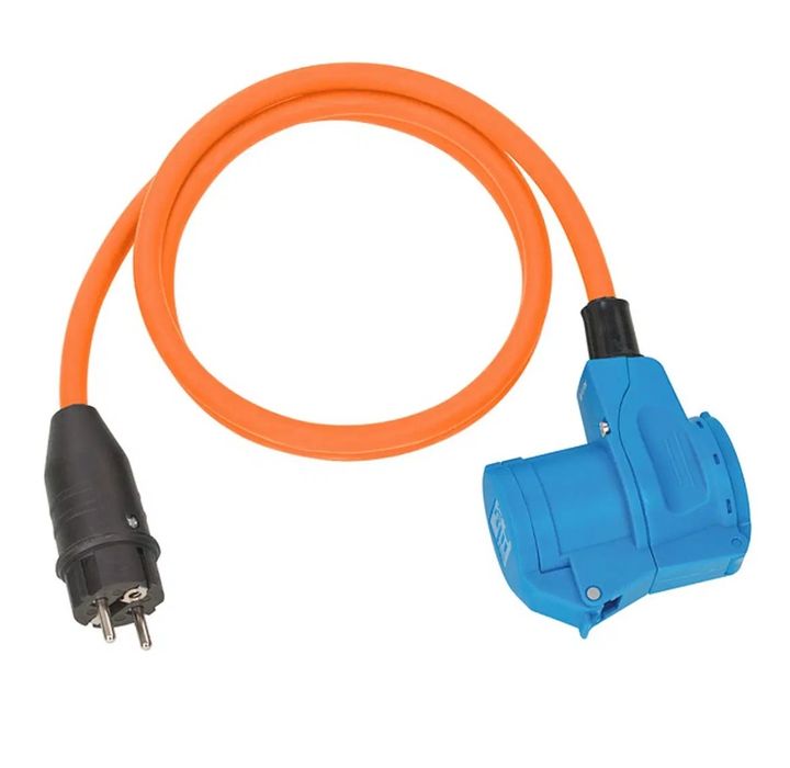 Przedłużacz CCE do kempingu, kątowy 1.5m, ochronny 230V, 16A