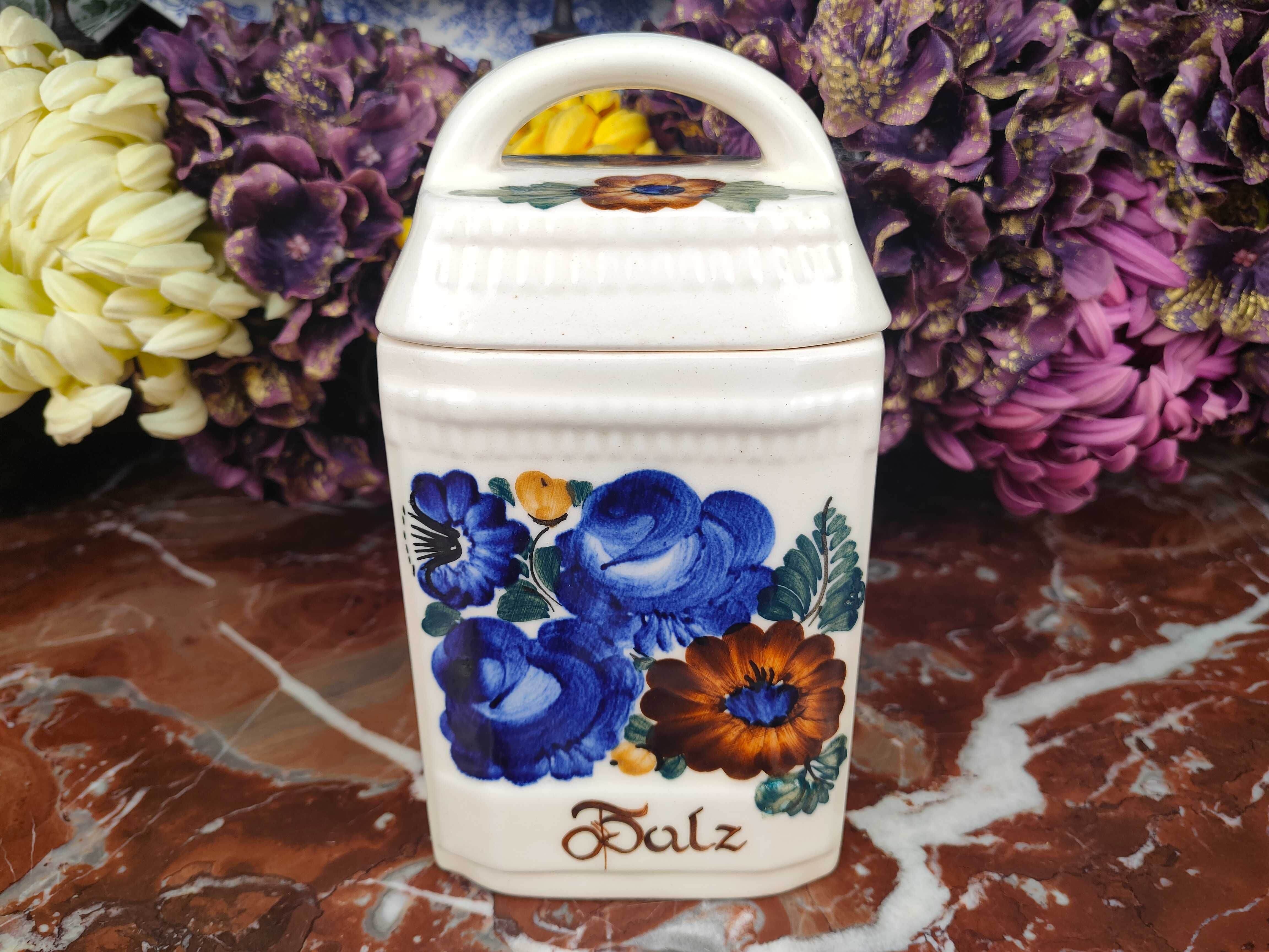 Śliczny ceramiczny pojemnik na sól - Kolorowy 'Włocławek' - 700 ml