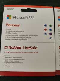 Microsoft 365 personal + McAfee 2 szt