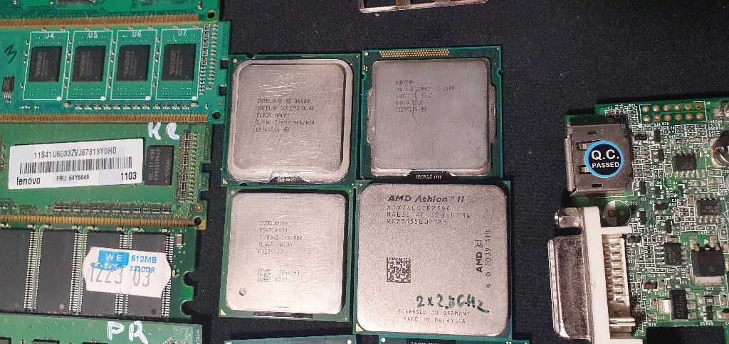 Mega paka części PC 6xCPU/ 6x RAM /3xGPU / RAM do laptopa + dodatki
