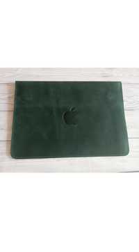 Кожаный чехол-конверт MacBook Pro 13", MacBook Air 13", изумруд