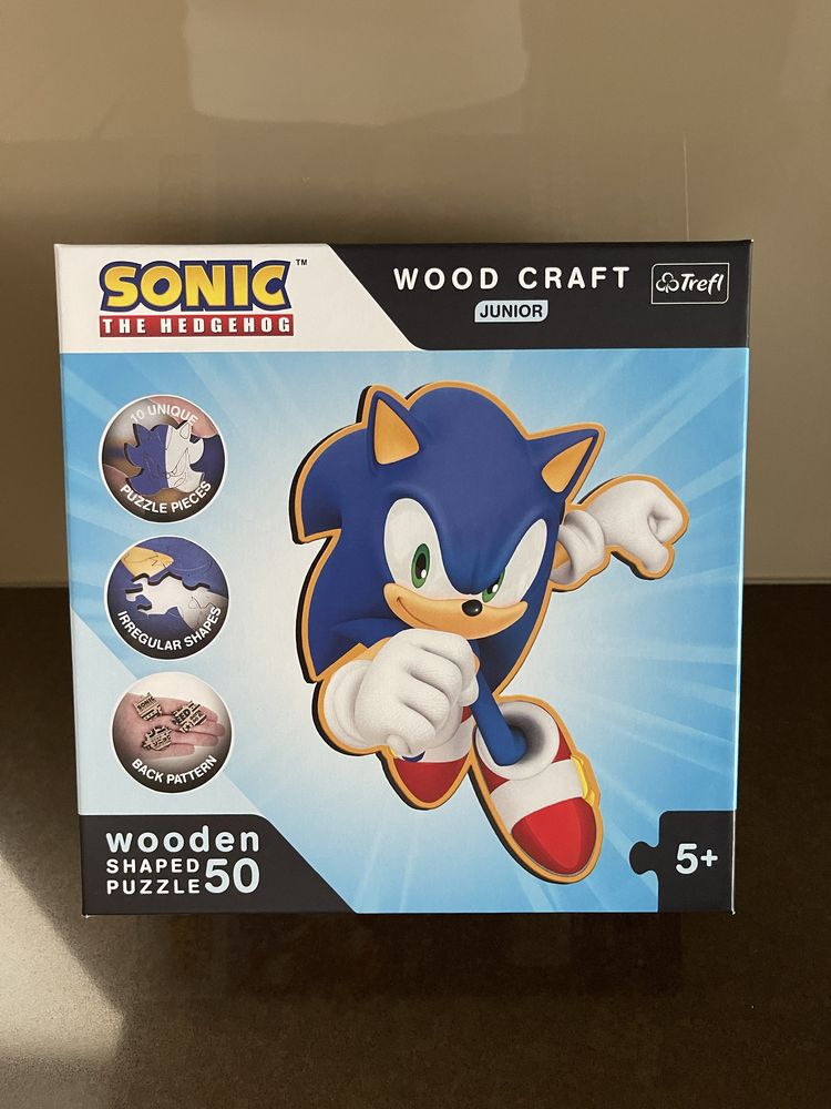 Trefl Sprytny Sonic, puzzle drewniane, 50 elementów