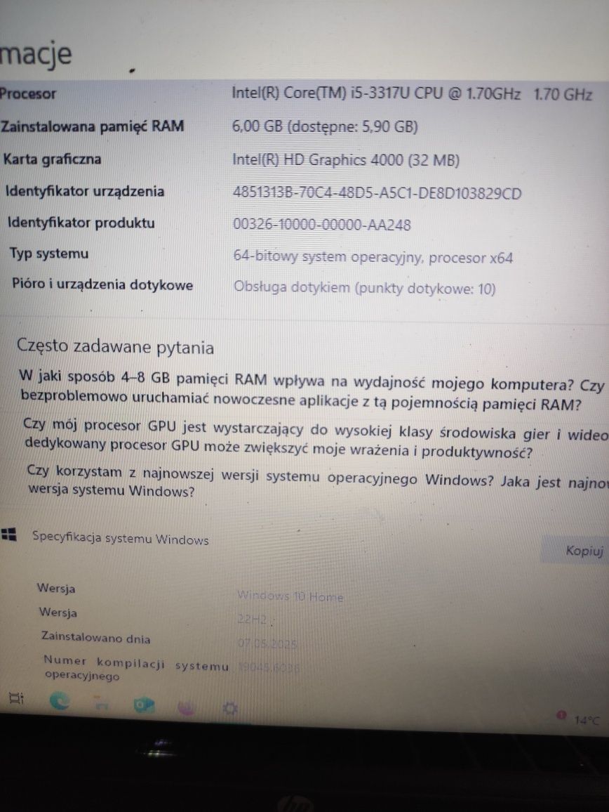 Laptop Dotykowy HP ENVY Touchsmart Sleekbook 4