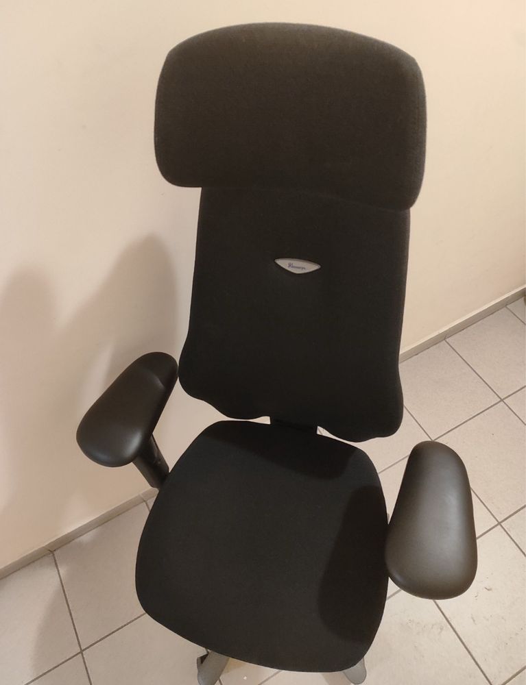Forel ergonomiczny Kinnarps 600 Plus z zagłówkiem, czarny
