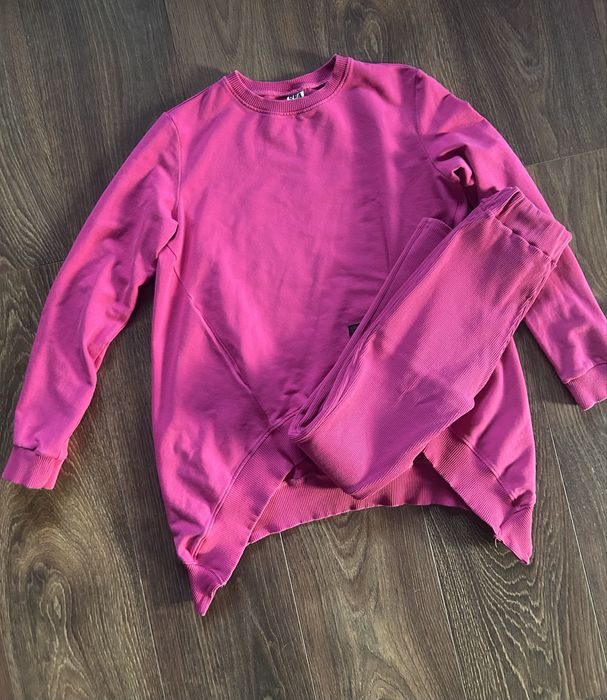 Różowy komplet dla dziewczynki dres Qba kids 152 zestaw bluza legginsy