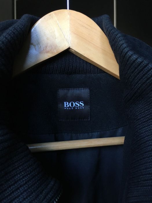 Полупальто черное шерсть кашемир Hugo Boss