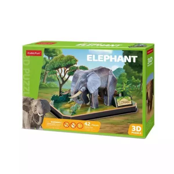Puzzle 3D Zwierzęta Słoń P858H Cubic Fun. Dante. Nowy Produkt