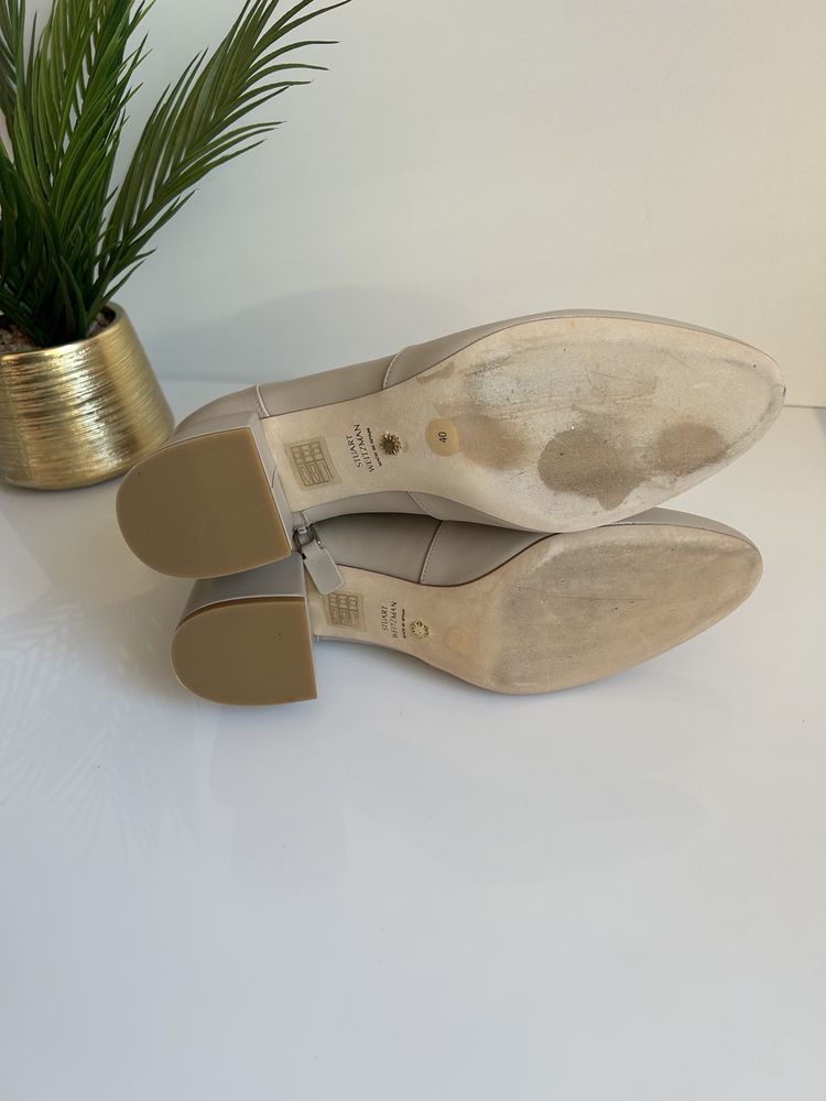 Stylowe skórzane botki -skóra cielęca -STUART WEITZMAN