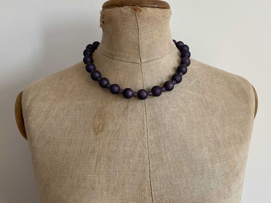 Fioletowy Naszyjnik Szkło