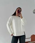 Хлопковый свитер джемпер оверсайз с разрезами по бокам - Esprit, р. м