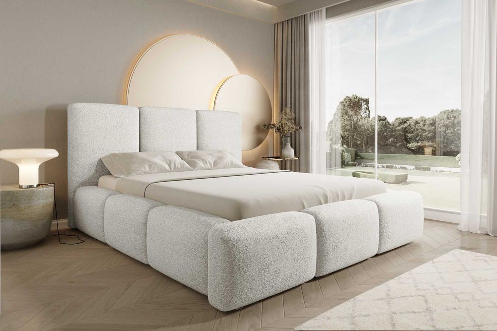 Nowoczesne Łóżko Tapicerowane Bubble Miękkie Zagłowie Producent