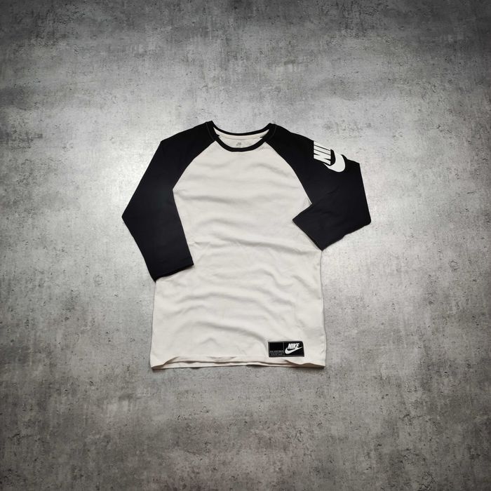 MĘSKA Grubsza Koszulka bluzka Rękaw 2/3 Nike Bawełna Baseball Sport