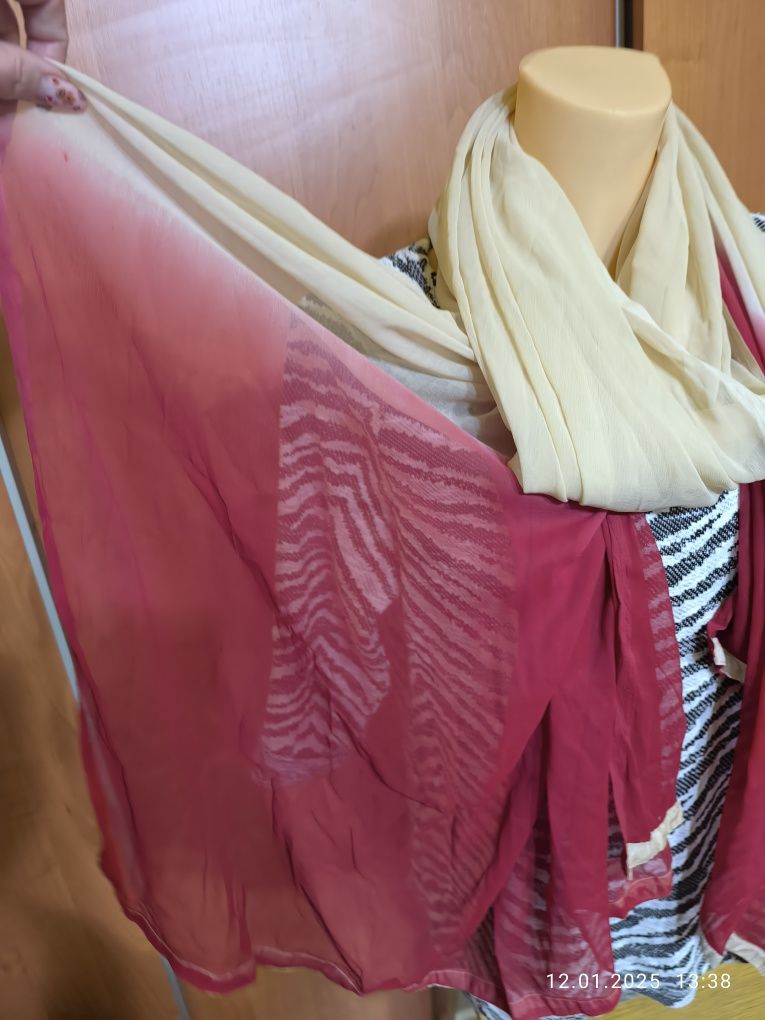 Chusta szal mgiełka ombre elegancka wizytowa codzienna wiosna