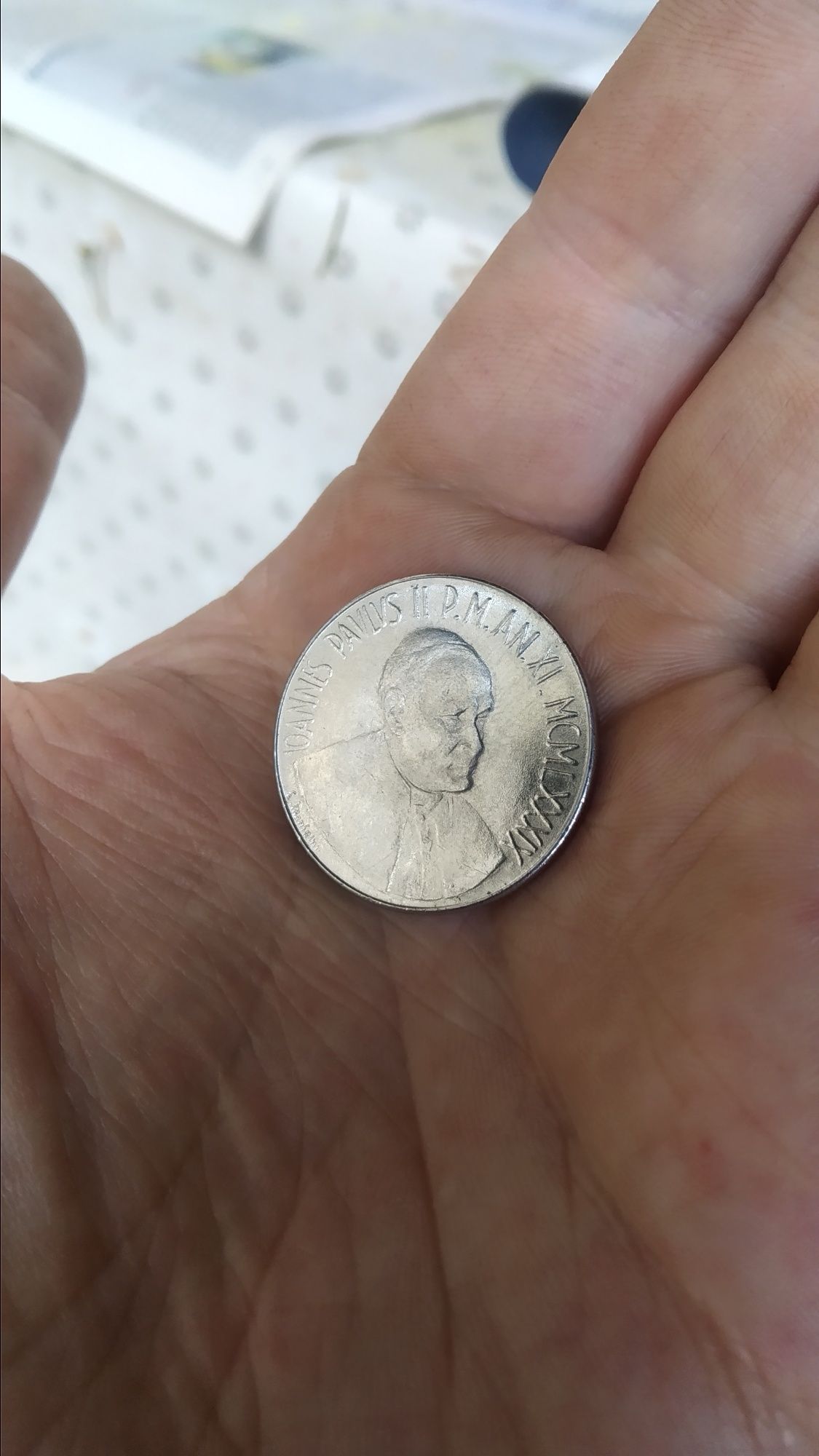Moneta kolekcjonerska 100 lirów 1989 rok Jan Paweł II