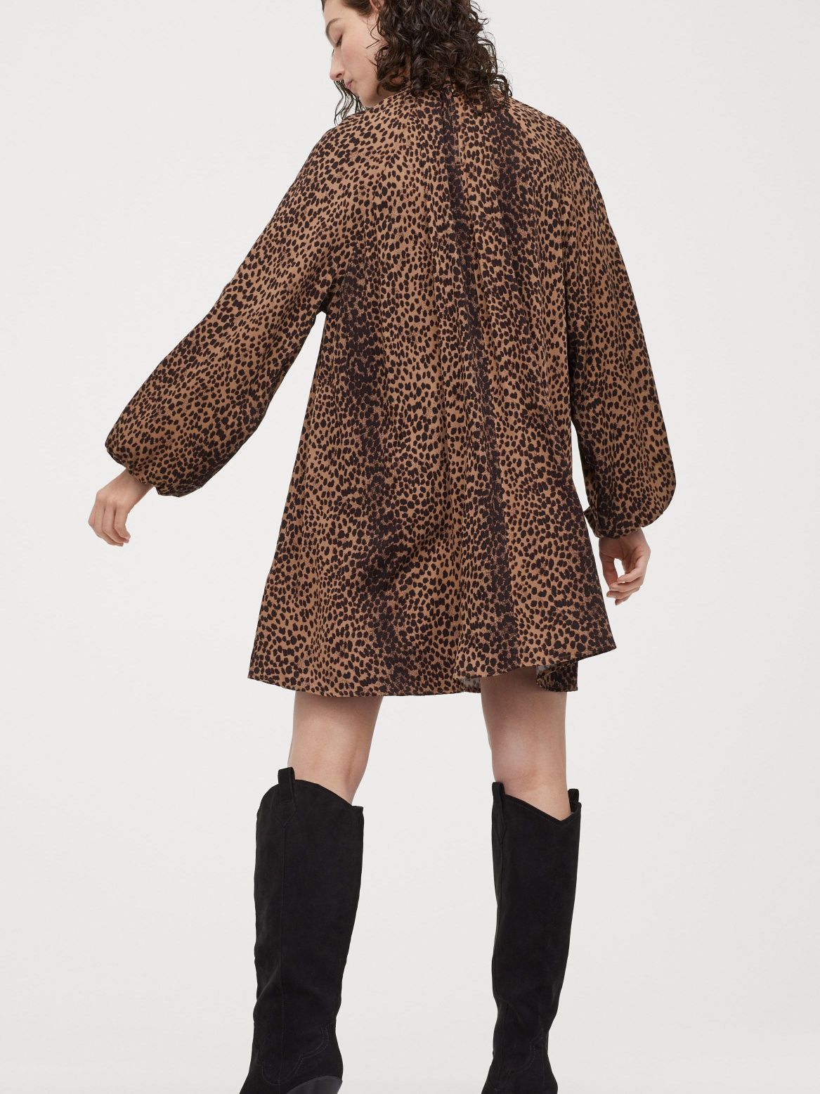 H&M 44r wygodna owersizowa sukienka w panterkę
