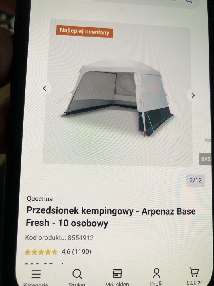 Namiot przedsionek do przyczepy nowy