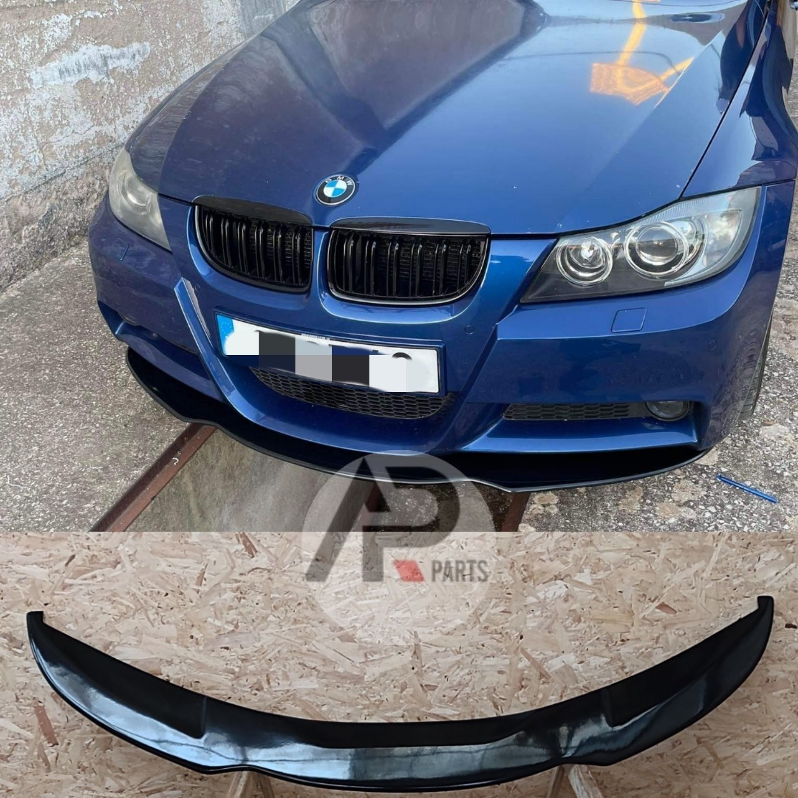 BMW E90 E91 Pre LCI Lip Lamina Frontal Mperformance Preto brilhante