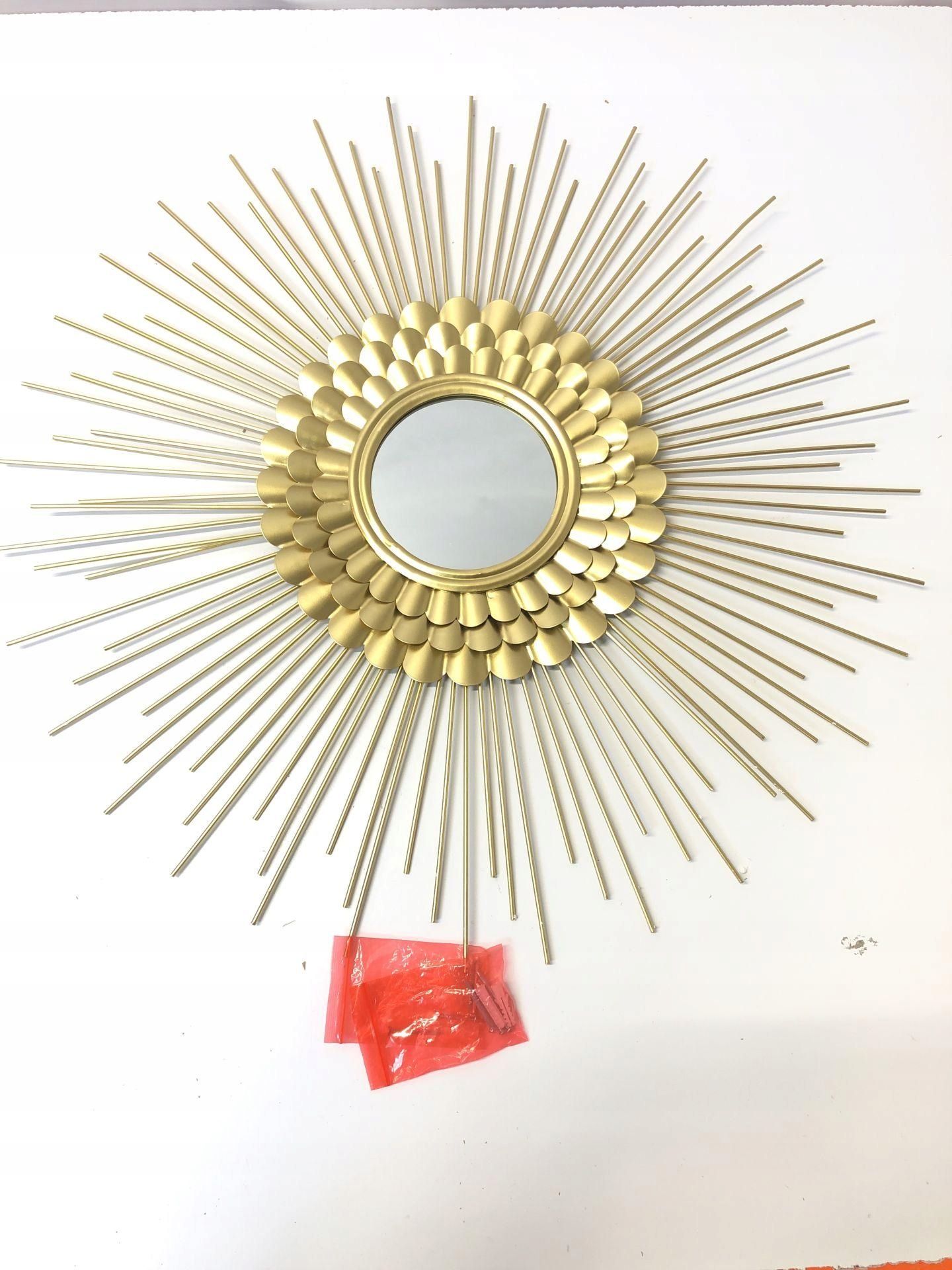 Złoty okrągły lustro ścienne 3D do dekoracji domu 70 cm eleganckie