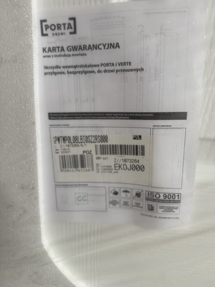 Drzwi Porta wewnetrzne białe 80