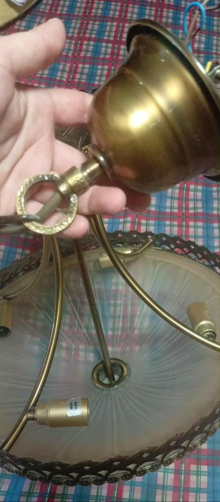 Candeeiro latão antigo 4 casquilhos