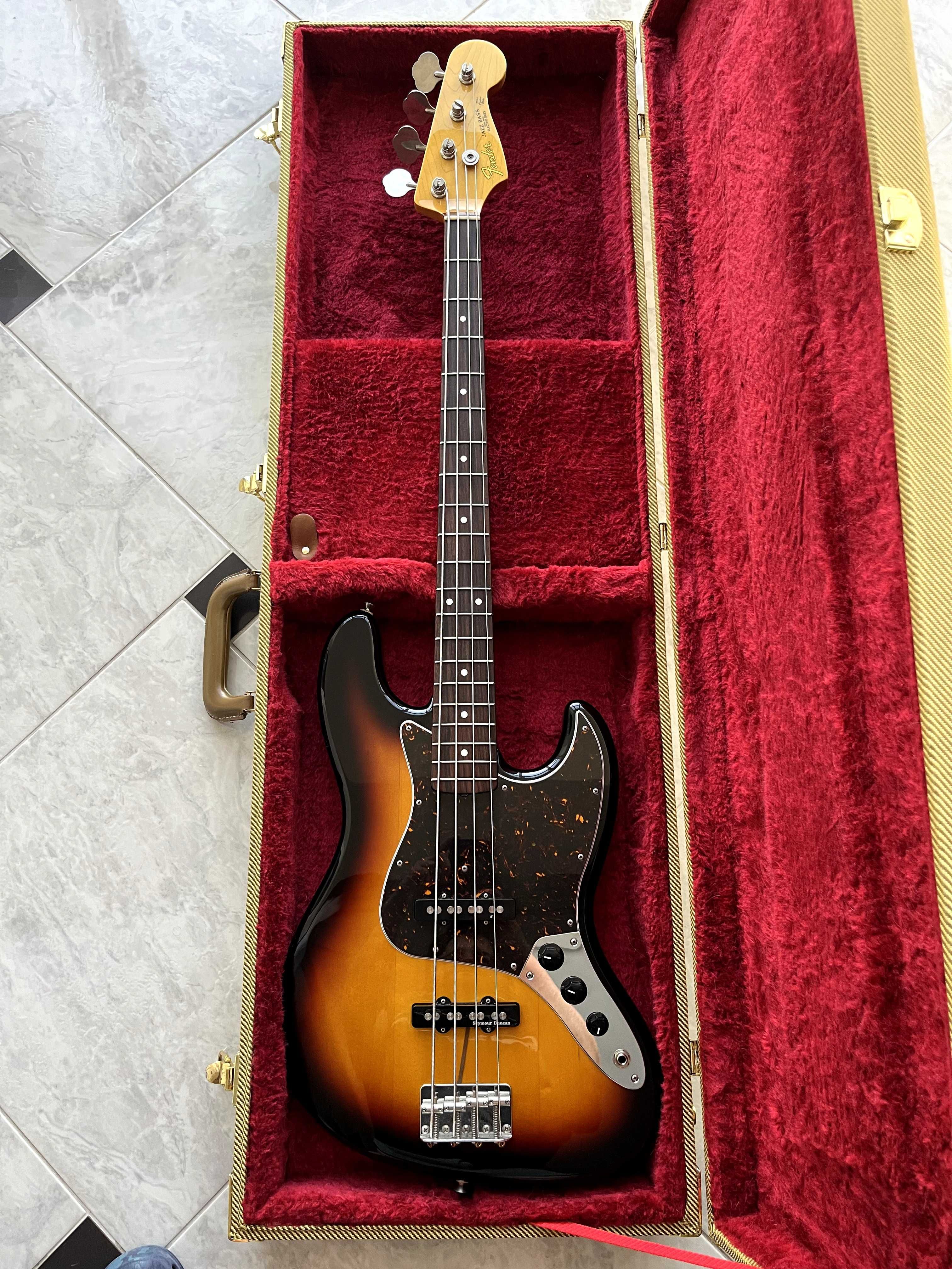 Fender JB-62 Jazz Bass Reissue MIJ 2012 Sunburst w/ case, бас гітара