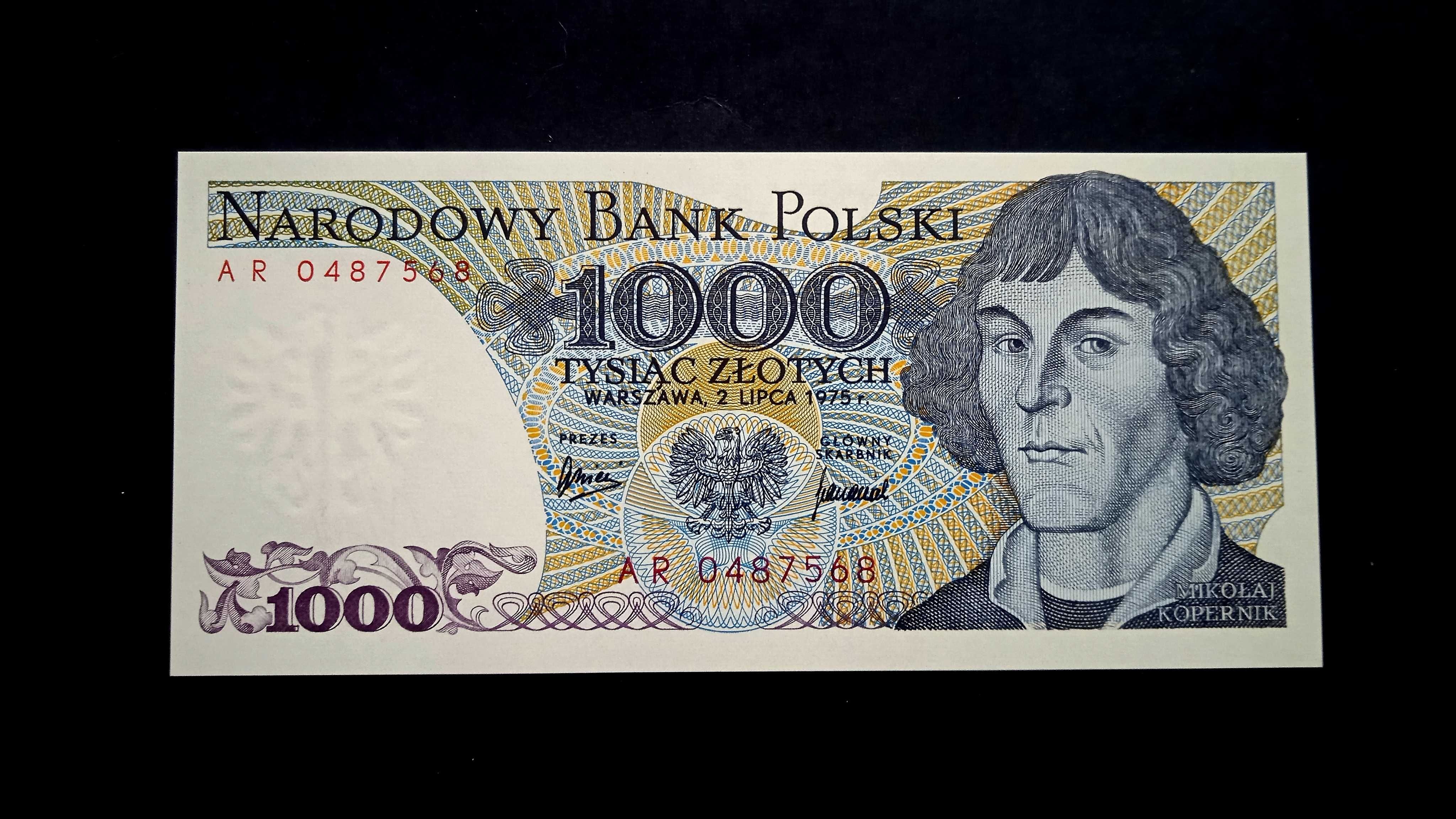 Banknot PRL 1000 zł 1975  AR  st.1 UNC