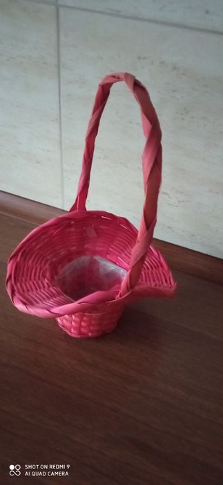 Koszyk ozdobny różowy