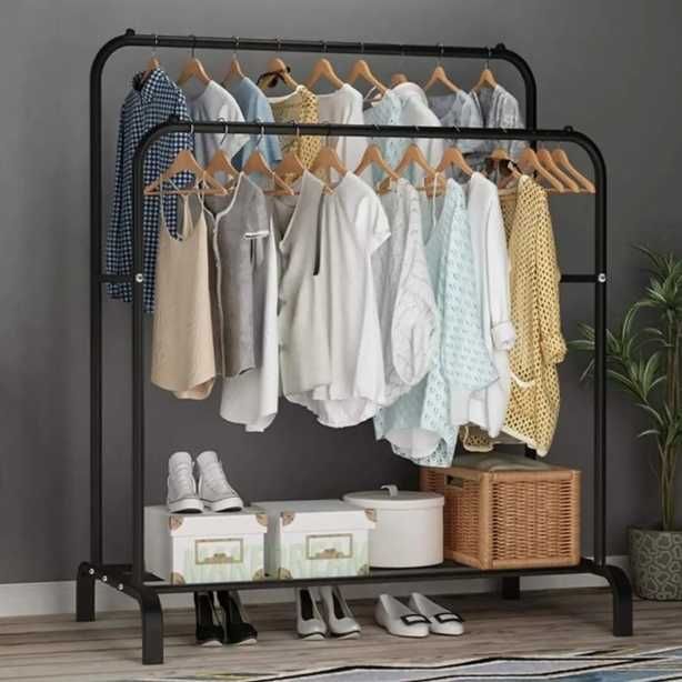 Вішалка для одягу та взуття Loft Rack сталева з полицею