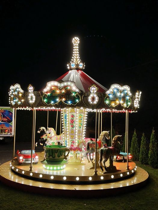 Karuzela wenecka łańcuchowa wiedeńska pontony zjeżdżalnia kolejka