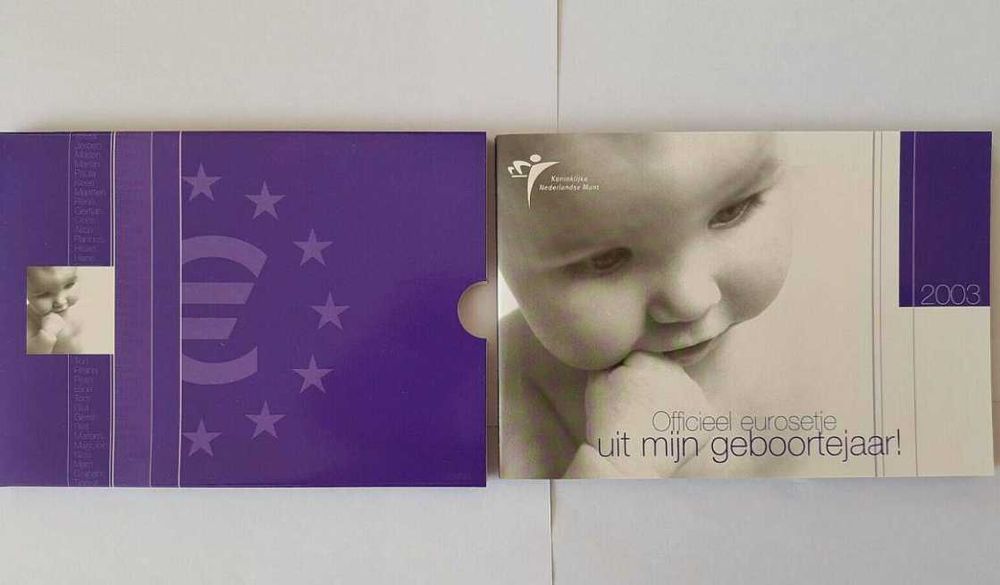 Set Conjunto Euro - Holanda 2003 BNC 1ct até 2e - comemorativa Bebé