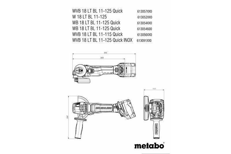 Szlifierka Kątowa Akumulatorowa 125 Wb 18 Lt Bl 11-125 Quick