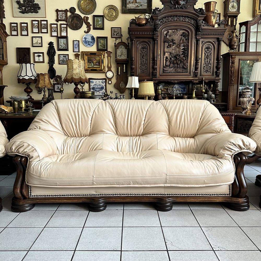 НОВЫЙ! Кожаный диван комплект 3+1+1 шкіряний диван Мебель из Голландии