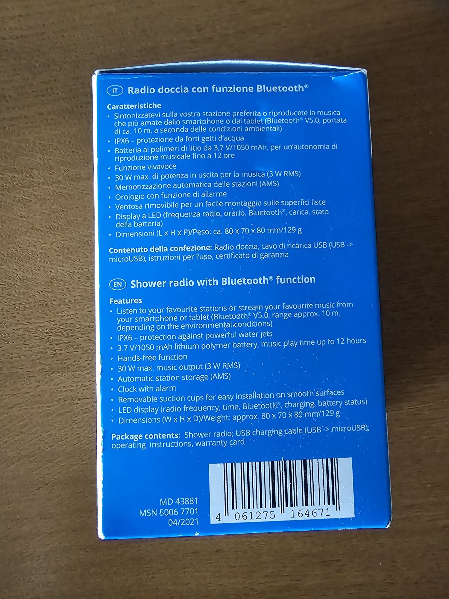 Radio bluetooth do łazienki itp