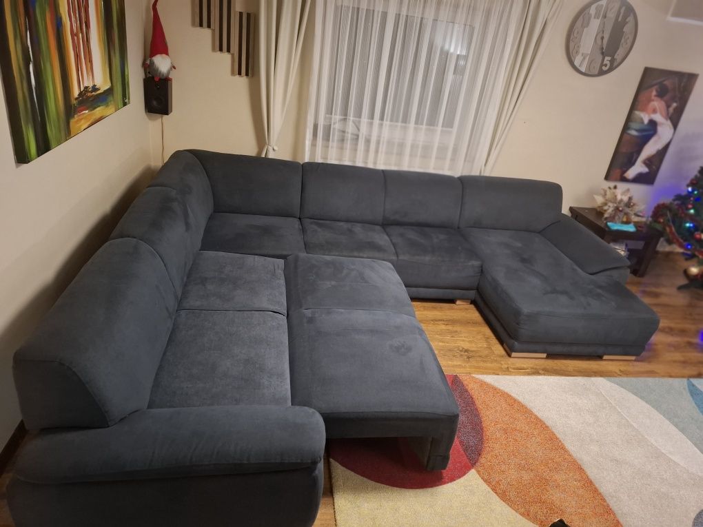 Narożnik xxl ciemny szary