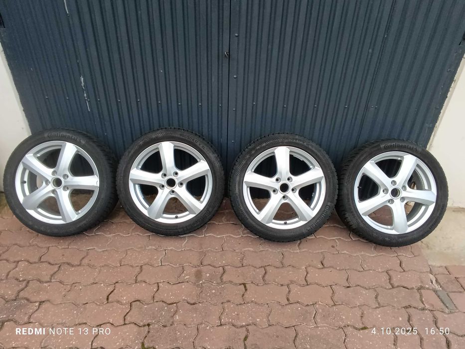 Koła zimowe 17" Audi VW opony Continental 22rok