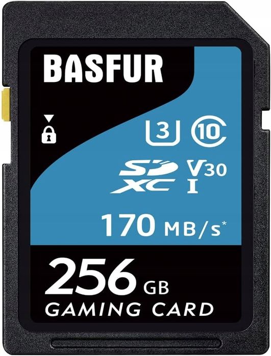 karta pamięci sd basfur 256 gb do 170 mb/s odczytu/90 mb/s zapisu