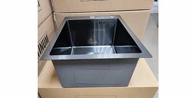 Кухонна мийка Platinum Handmade PVD чорна 400х500х220