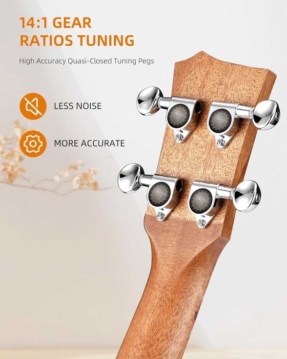Lekato Ukulele 23 calowe profesjonalne koncertowe z pokrowcem