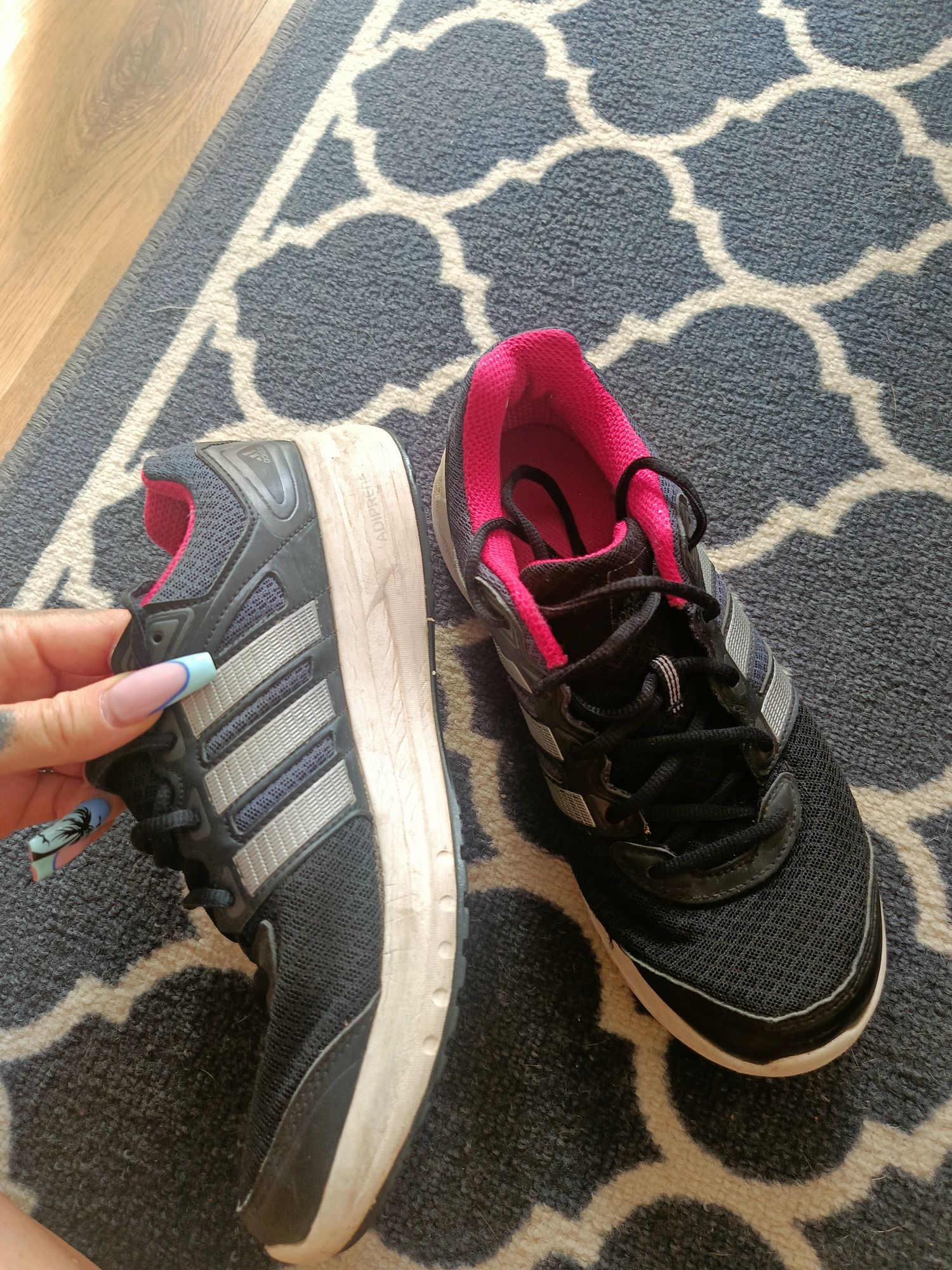 Czarno różowe super buty sportowe adidasy Adidas damskie 39 1/3