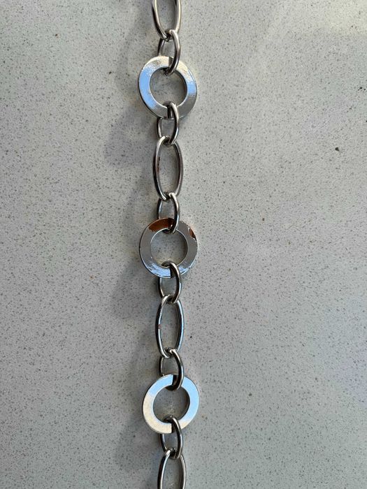 Metalowy srebrny chromowany pasek od 60 do 90 cm w pasie